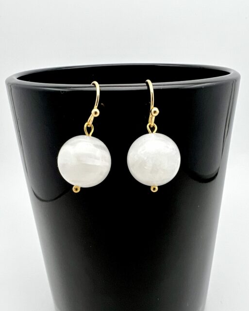 Moonstone Drop Earrings Gold Image 2