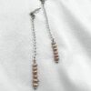 Seed Pearl Long Drop Earrings Silver Image 4