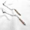Seed Pearl Long Drop Earrings Silver Image 5